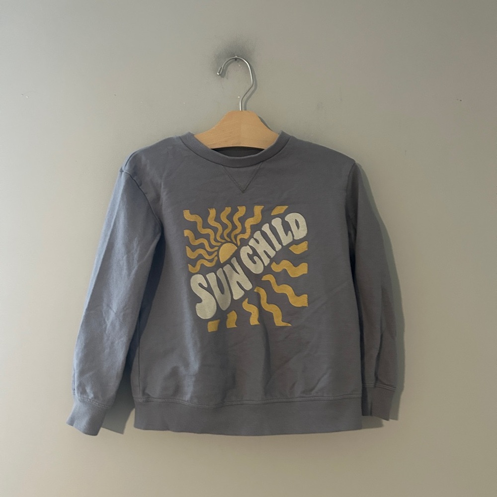 $14 ADD ON little‎ co. Sun child sweatshirt 6Y Little Sleepies zara h&m cotton